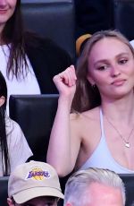 LILY-ROSE DEPP and 070 SHAKE at NBA Playoff Game Between L.A. Lakers and Minnesota Timberwolves in Los Angeles 04/30/2025