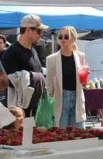 MARGOT ROBBIE and Tom Ackerley Shopping at Farmers Market in Los Angeles 05/18/2025