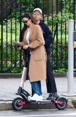 NINA DOBREV and Shaun White Enjoy a Scooter Ride out in New York City 05/06/2025