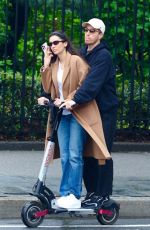 NINA DOBREV and Shaun White Enjoy a Scooter Ride out in New York City 05/06/2025