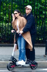 NINA DOBREV and Shaun White Enjoy a Scooter Ride out in New York City 05/06/2025