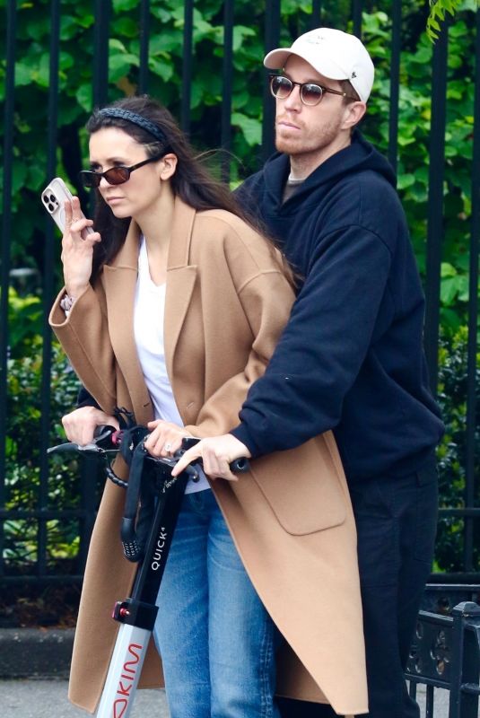 NINA DOBREV and Shaun White Enjoy a Scooter Ride out in New York City 05/06/2025