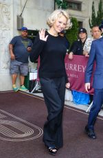 PAMELA ANDERSON Leaves Her Hotel in New York City 05/19/2025