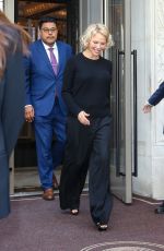 PAMELA ANDERSON Leaves Her Hotel in New York City 05/19/2025
