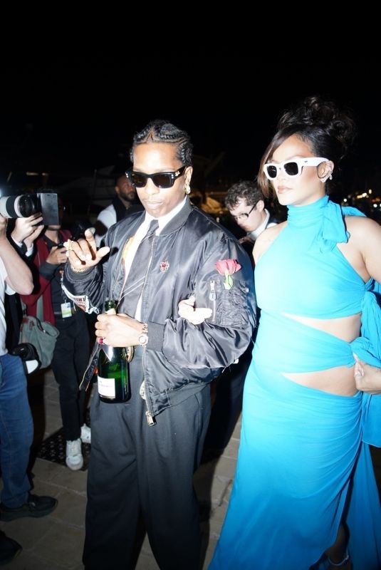 Pregnant RIHANNA and A$ap Rocky Arrives at Ray-ban Yacht Event in Cannes 05/19/2025