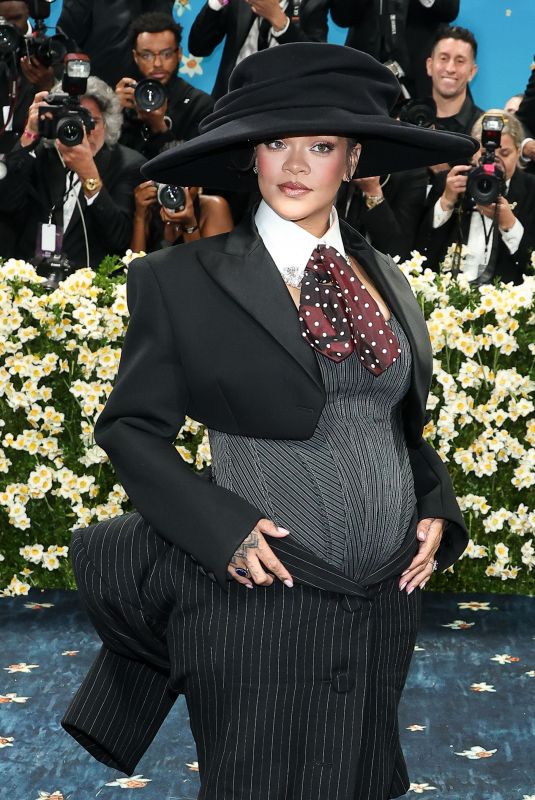 Pregnant RIHANNA at 2025 Met Gala Celebrating Superfine: Tailoring Black Style in New York 05/05/2025