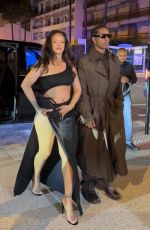 Pregnant RIHANNA Out for Dinner with A$AP Rocky at Palm Beach in Cannes 05/20/2025