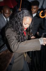 RIHANNA Arrives at Met Gala Chair Dinner at Anna Wintour
