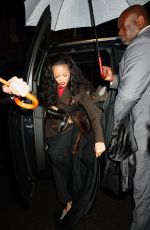 RIHANNA Arrives at Met Gala Chair Dinner at Anna Wintour
