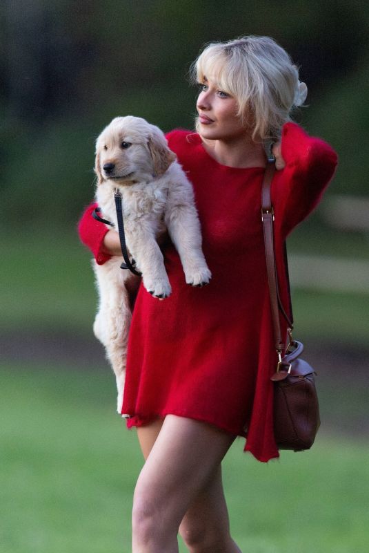 SABRINA CARPENTER Out with Her Dog at a Park in Hollywood Hills 05/21/2025