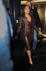 SALMA HAYEK Heading to Jimmy Fallon Show in New York 05/14/2025