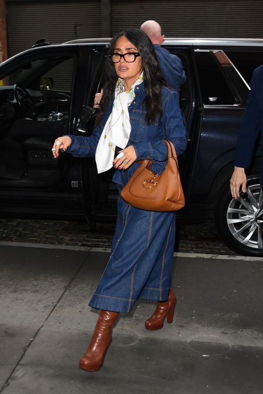 SALMA HAYEK Out and About in New York City 05/13/2025