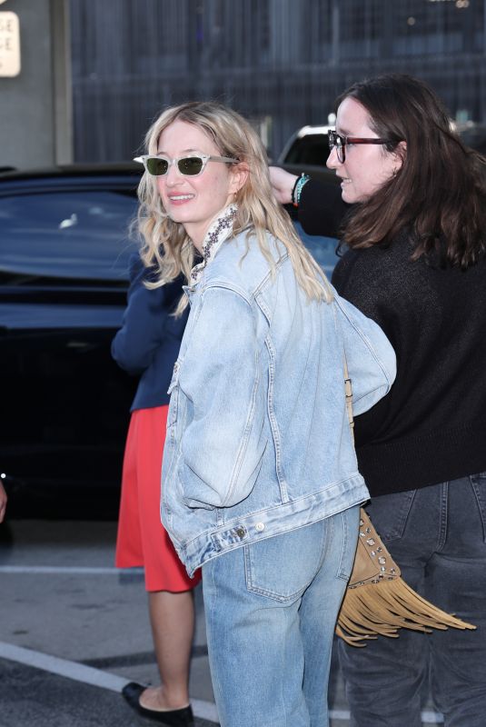 ALBA ROHRWACHER in Double Denim at Nice Airport 05/11/2025