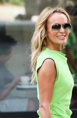 AMANDA HOLDEN in a Lime Green Dress Arrives at Heart Breakfast Show 06/13/2025