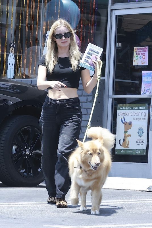ANNABELLE WALLIS Bringing Her Dog for Grooming in Los Angeles 06/28/2025