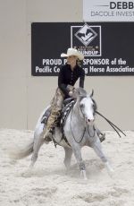BELLA HADID Practices to Compete in Horse Cutting Championship in Las Vegas 06/15/2025