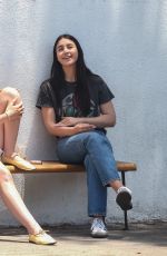 CAYLEE COWAN Shares a Laugh with a Friend in Los Angeles 06/23/2025