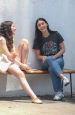 CAYLEE COWAN Shares a Laugh with a Friend in Los Angeles 06/23/2025