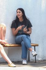 CAYLEE COWAN Shares a Laugh with a Friend in Los Angeles 06/23/2025