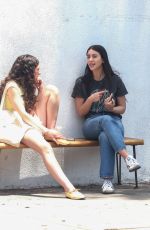 CAYLEE COWAN Shares a Laugh with a Friend in Los Angeles 06/23/2025