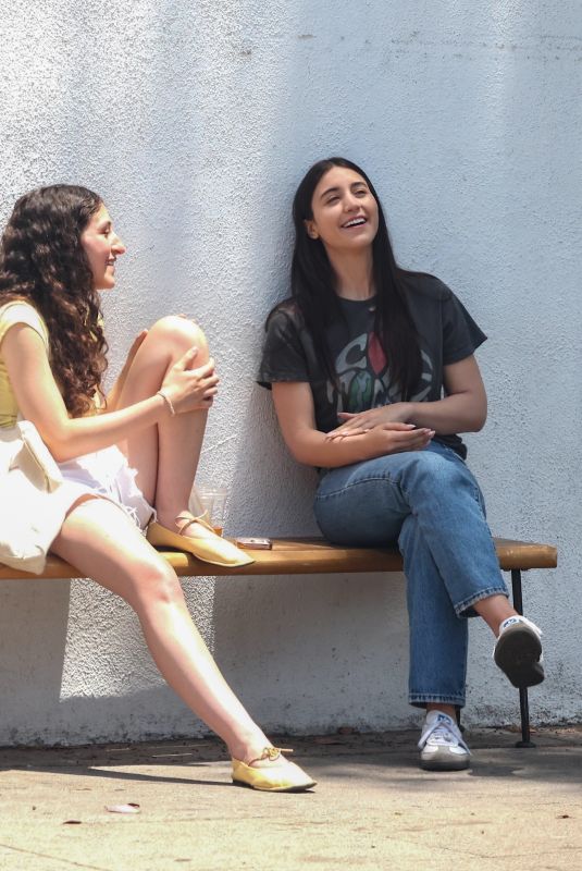 CAYLEE COWAN Shares a Laugh with a Friend in Los Angeles 06/23/2025
