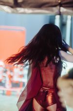 DOVE CAMERON Wearing Red for Her Performance at Wembley Stadium in London 06/23/2025