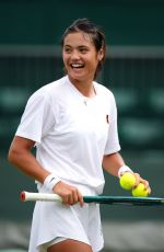 EMMA RADUCANU at Practice and Media Sessions Ahead of Wimbledon in London 06/28/2025