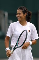 EMMA RADUCANU at Practice and Media Sessions Ahead of Wimbledon in London 06/28/2025