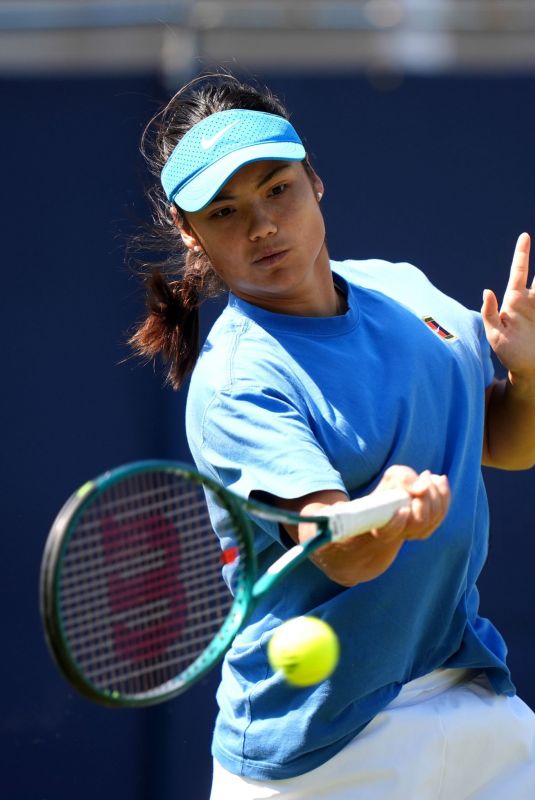 EMMA RADUCANU at Practice Session at Lexus Eastbourne Open in Eastbourne 06/22/2025