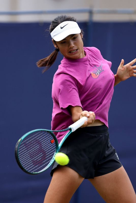 EMMA RADUCANU at Practice Session at Lexus Eastbourne Open in Eastbourne 06/25/2025