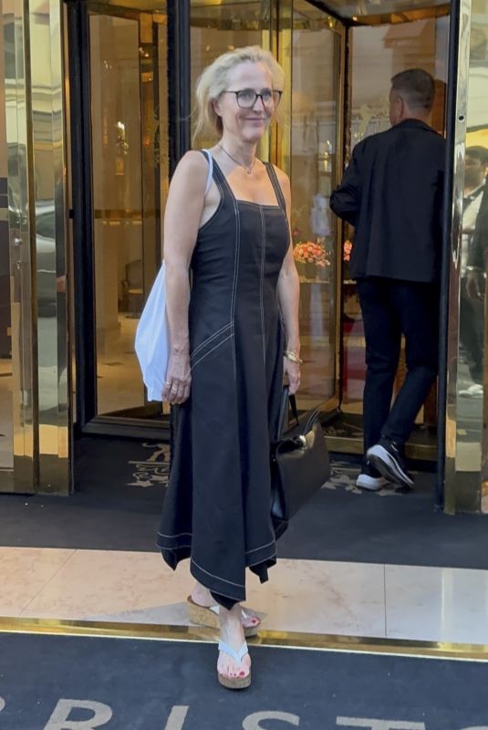 GILLIAN ANDERSON Arrives at Le Bristol Paris Hotel 06/28/2025