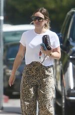 HILARY DUFF in a Leopard Pants and Gucci Shoes Outside an Art Class in Sherman Oaks 06/21/2025