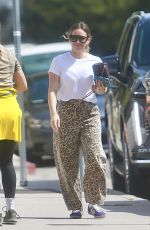 HILARY DUFF in a Leopard Pants and Gucci Shoes Outside an Art Class in Sherman Oaks 06/21/2025