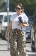 HILARY DUFF in a Leopard Pants and Gucci Shoes Outside an Art Class in Sherman Oaks 06/21/2025