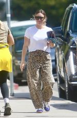 HILARY DUFF in a Leopard Pants and Gucci Shoes Outside an Art Class in Sherman Oaks 06/21/2025