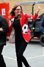 JULIA ROBERTS Arrives at Old Trafford for Soccer Aid in Iconic Football Coat 06/15/2025