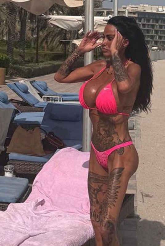 KATIE PRICE in Bikini at a Beach in Dubai 06/25/2025