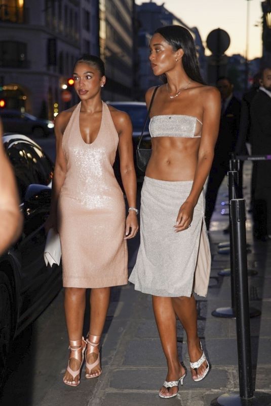 LAURA HARRIER and LORI HARVEY Out for Dinner in Paris 06/28/2025