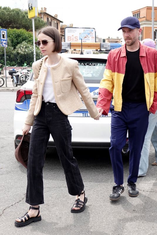 LILY COLLINS and Charlie Mcdowell Arrives at Italian Open in Rome 05/11/2025