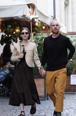 LILY COLLINS and Charlie Mcdowell Out in Rome 05/14/2025