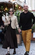 LILY COLLINS and Charlie Mcdowell Out in Rome 05/14/2025
