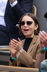 LILY COLLINS at French Open at Roland Garros in Paris 06/08/2025