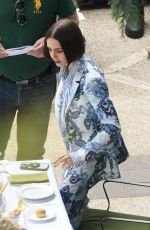 LILY COLLINS Filming a Lunch Scene for Emily in Paris in- Rome 05/08/2025