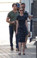 LILY COLLINS on the Set of Emily in Paris Fifth Season in Paris 06/18/2025