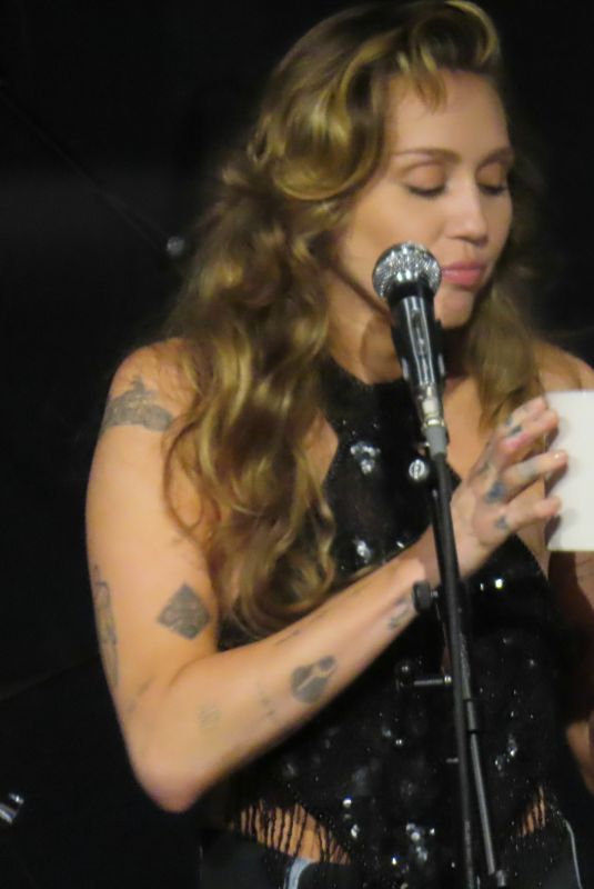 MILEY CYRUS Performs Something Beautiful at Rough Trade at Rockefeller Centre in New York 06/05/2025