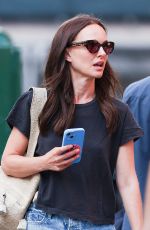 NATALIE PORTMAN in Denim Shorts Out and About in New York City 06/29/2025