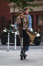 NINA DOBREV Takes a Scooter Ride with Shaun White in New York City 06/02/2025