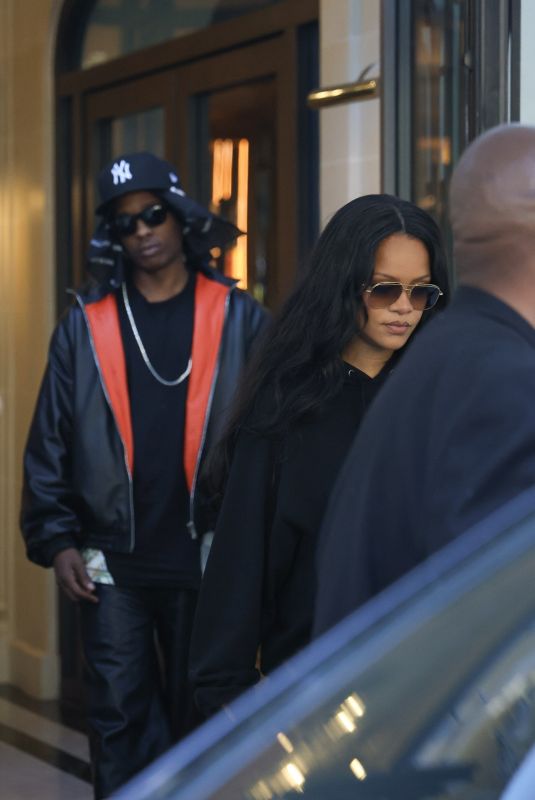Pregnant RIHANNA and A$AP Rocky Leaves Their Hotel in Paris 06/28/2025