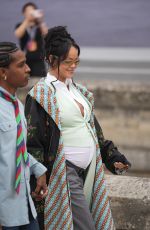 Pregnant RIHANNA and ASAP Rocky at Dior Homme Menswear Spring/Summer 2026 Show at Paris Fashion Week 06/27/2025