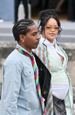 Pregnant RIHANNA and ASAP Rocky at Dior Homme Menswear Spring/Summer 2026 Show at Paris Fashion Week 06/27/2025
